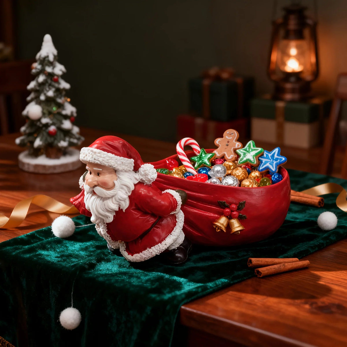 1 Santa Claus Resin Figurine with - Versatile Home Decoration, Suitable for Living Room, Bedroom And Entryway, Can Be Used As a Collection of Christmas, Halloween And Autumn Home Decoration, Christmas Decorations House Of Avana [[SKU:HOA-SCU-217]]