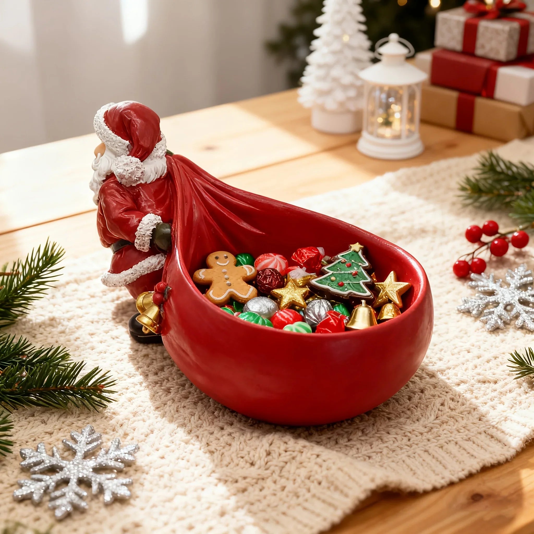 1 Santa Claus Resin Figurine with - Versatile Home Decoration, Suitable for Living Room, Bedroom And Entryway, Can Be Used As a Collection of Christmas, Halloween And Autumn Home Decoration, Christmas Decorations House Of Avana