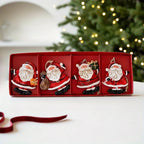 4pcs Festive Resin Santa and Snowman Ornaments - Red and Golden Decorations, Perfect for Holiday Party Decorations, Christmas Tree Ornaments, Plastic, No Electricity Needed, Christmas Decorations, Christmas Tree Decoration, C House Of Avana [[SKU:HOA-SCU-240]]