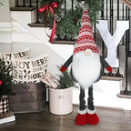 D-FantiX Extra Large 40" Standing Christmas Gnome - Scandinavian Tomte/Nisse Decoration with Retractable Spring Legs, Heavy-Duty Weighted Base, Red & Gray Nordic Colors - Indoor/Outdoor Holiday Decor for Home, Garden, or Gift House Of Avana [[SKU:HOA-SCU-202]]