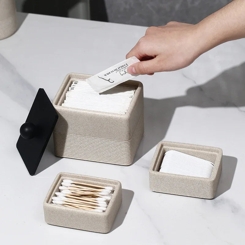 [Elegant Resin Box] Elegant Double-Layer Resin Storage Box | Cream Yellow, Square Design with Vertical Stripes, Black Round Handle - Ideal for Living Room, High-End Dining, Kitchen, Banquets, Hotels, BBQs, Valentine's Day, Mo House Of Avana