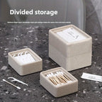[Elegant Resin Box] Elegant Double-Layer Resin Storage Box | Cream Yellow, Square Design with Vertical Stripes, Black Round Handle - Ideal for Living Room, High-End Dining, Kitchen, Banquets, Hotels, BBQs, Valentine's Day, Mo House Of Avana