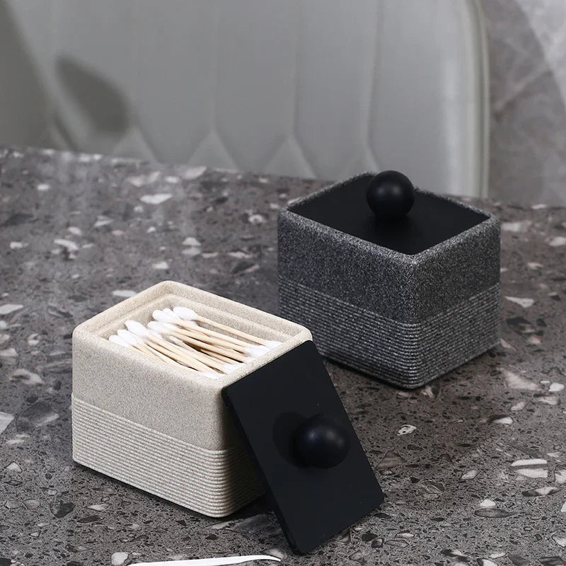 [Elegant Resin Box] Elegant Double-Layer Resin Storage Box | Cream Yellow, Square Design with Vertical Stripes, Black Round Handle - Ideal for Living Room, High-End Dining, Kitchen, Banquets, Hotels, BBQs, Valentine's Day, Mo House Of Avana