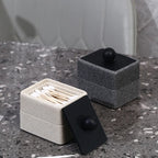 [Elegant Resin Box] Elegant Double-Layer Resin Storage Box | Cream Yellow, Square Design with Vertical Stripes, Black Round Handle - Ideal for Living Room, High-End Dining, Kitchen, Banquets, Hotels, BBQs, Valentine's Day, Mo House Of Avana