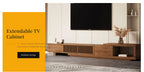 Retractable Grid TV Cabinet Walnut 198.12-261.62 cm Extension Modern Living Room Furniture with 2 Drawers 2 Storage, Home Entertainment Unit, Media Console, Stylish Cabinet, Sleek Furniture, Durable Hardwood, Sturdy Build, Sp House Of Avana