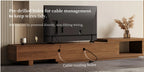 Retractable Grid TV Cabinet Walnut 198.12-261.62 cm Extension Modern Living Room Furniture with 2 Drawers 2 Storage, Home Entertainment Unit, Media Console, Stylish Cabinet, Sleek Furniture, Durable Hardwood, Sturdy Build, Sp House Of Avana