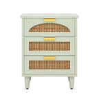Retro Mid-Century Modern 3 Drawer Bedside Table Nightstand in Mint Green