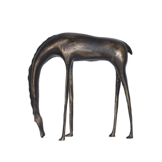 Retro Cast Iron Stylized Abstract Horse Statue Black Horse House Of Avana