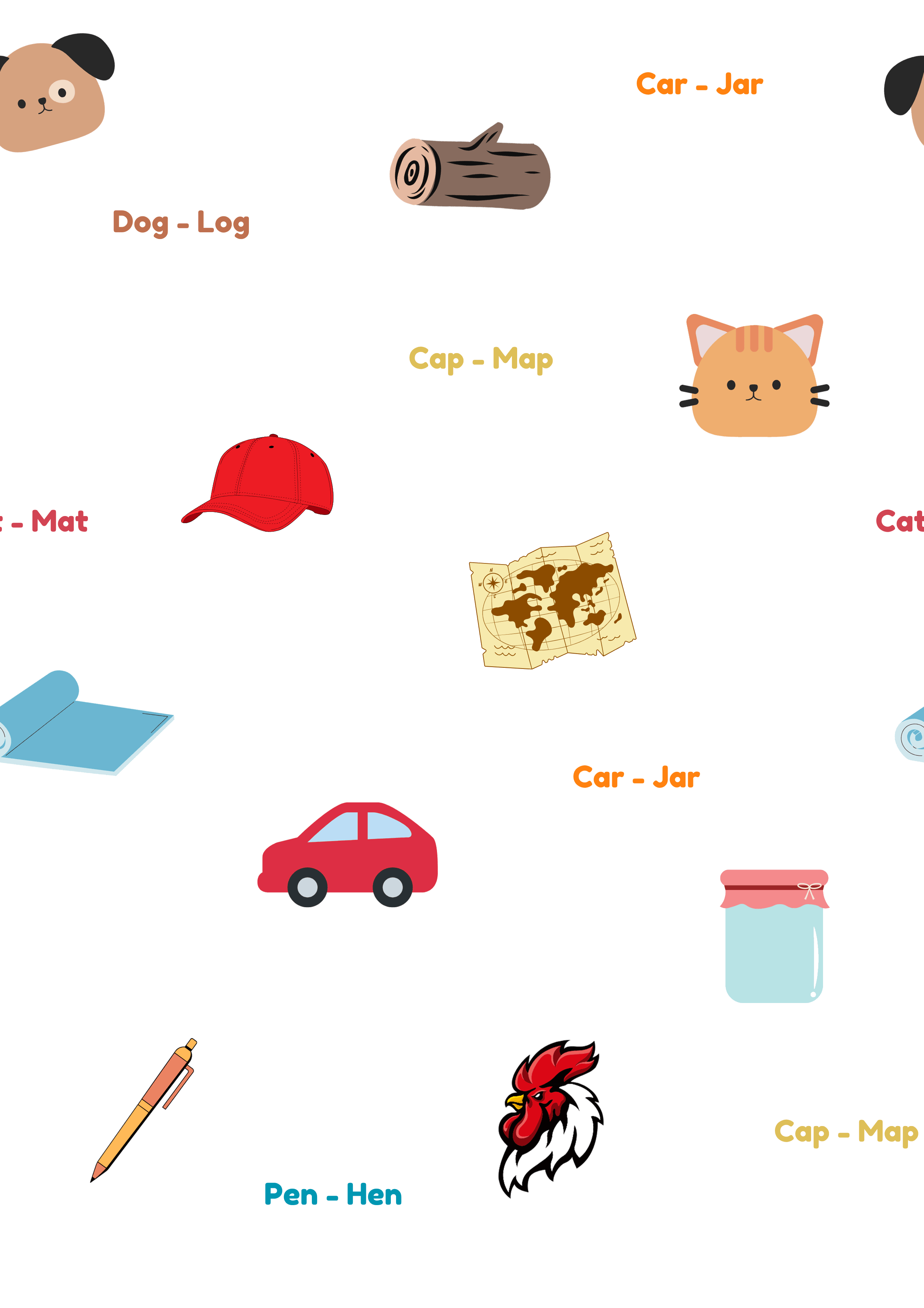 Rhyming-Characters Printed Canopy PushpLinen