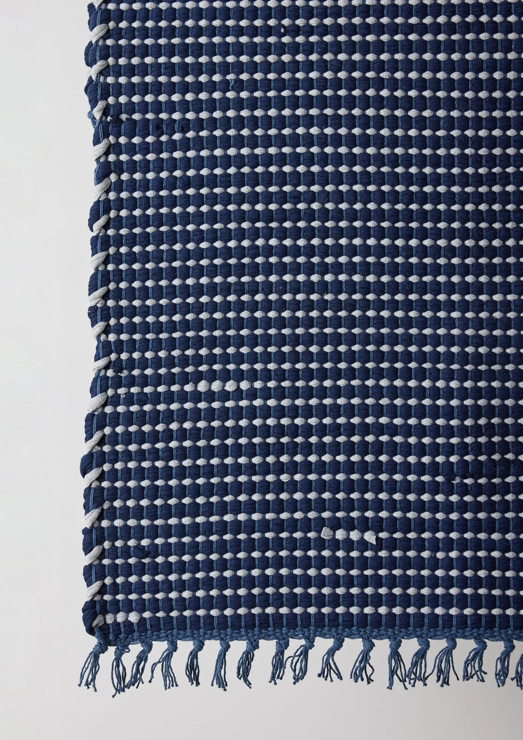 Riverweave Navy Blue Hand-Loomed Cotton Mat Kanju Interiors