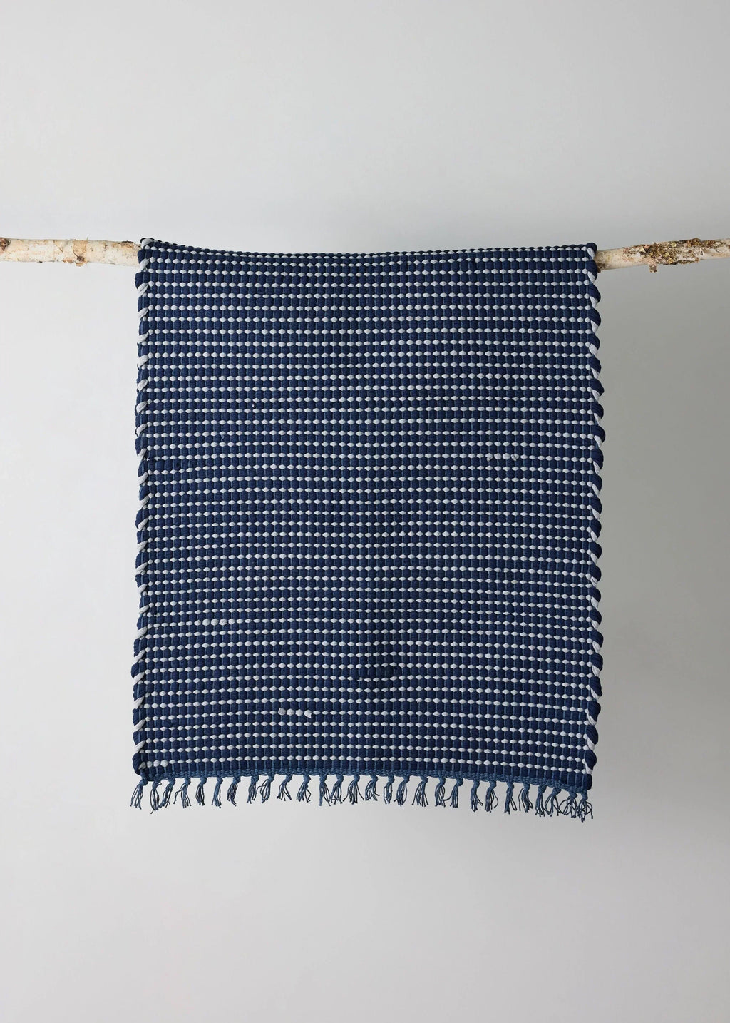 Riverweave Navy Blue Hand-Loomed Cotton Mat Kanju Interiors