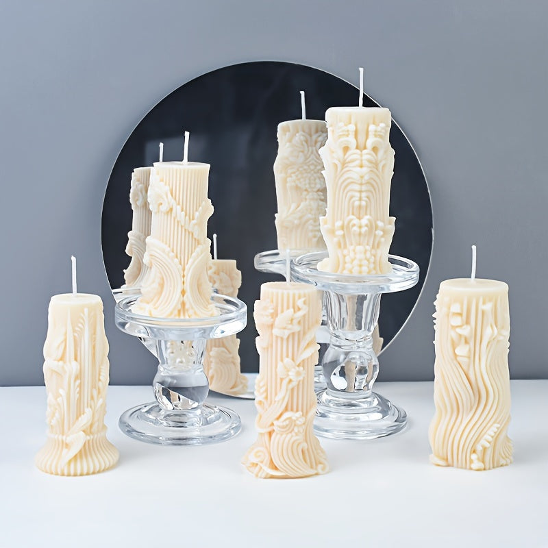 [Love Theme Irregular Shape Molds] 5pcs Silicone Candle Molds Set, European Rotating Pattern, Love Theme, Irregular Shape, for DIY Candles, Resin, Plaster Crafts & Decorations House Of Avana