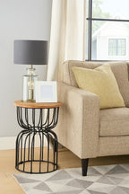 Roost End table in Mango wood and iron