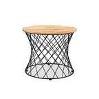 Roost End table in Solid Wood and Iron