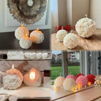 1pc White Soy Wax Rose Flower Candle - Long-Lasting 20H Scented Wax, Vintage Home Decor for Christmas & Mother'S Day Gifts, Elegant Holiday Party Accessory (5x6cm), Candle Decor, Best for Christmas House Of Avana