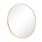 Round 24-inch Circular Bathroom Wall Mirror with Gold Frame