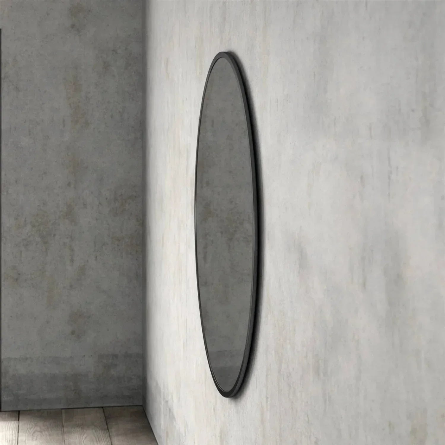 Round 39-inch Wall Mirror in Black - Living Room Bedroom Accent Bathroom Mirror