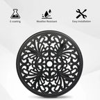 23.6" Round Cast Aluminum Patio Side Table - Antique Black Weather-resistant Outdoor Bistro Table with... - House Of Avana