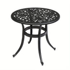 23.6" Round Cast Aluminum Patio Side Table - Antique Black Weather-resistant Outdoor Bistro Table with... - House Of Avana [[SKU:HOA-GFR-003]]