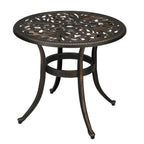 23.6" Round Cast Aluminum Patio Side Table - Antique Black Weather-resistant Outdoor Bistro Table with... - House Of Avana [[SKU:HOA-GFR-003]]