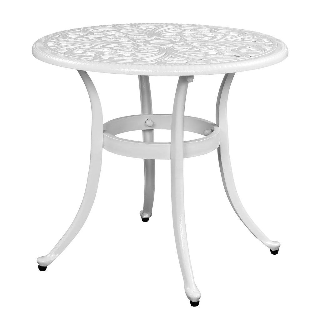 23.6" Round Cast Aluminum Patio Side Table - Antique Black Weather-resistant Outdoor Bistro Table with... - House Of Avana