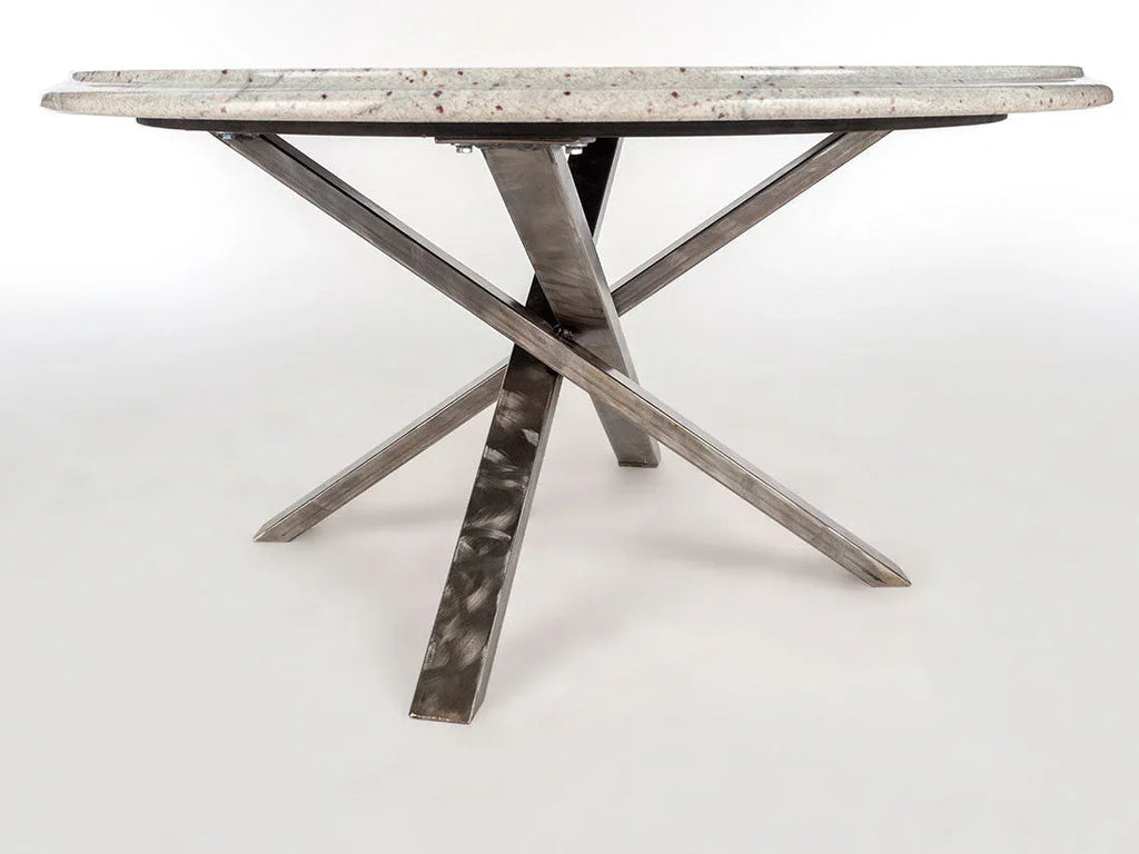 Round Granite Table with Cross Base Enrico Bartolini