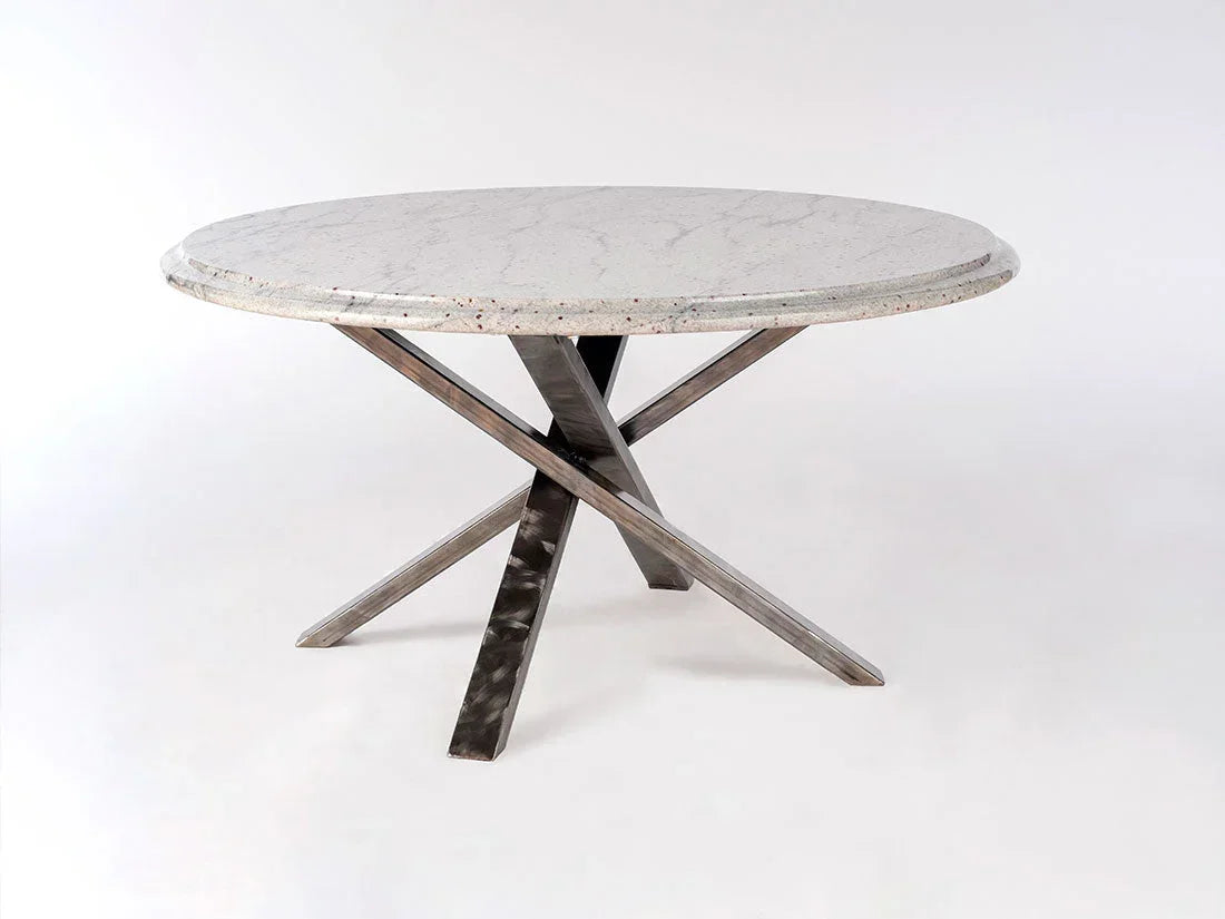Round Granite Table with Cross Base Enrico Bartolini