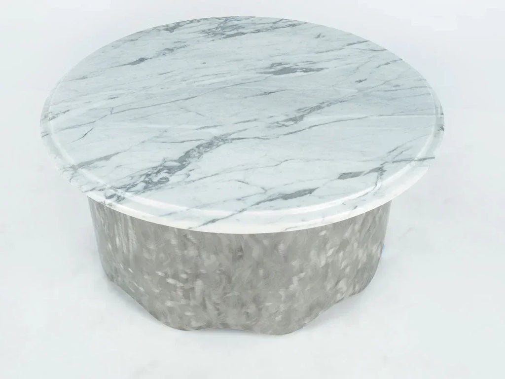 Round Marble Table with Wave Base Enrico Bartolini