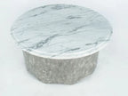 Round Marble Table with Wave Base Enrico Bartolini