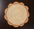 Round Raffia Woven Placemat - Handmade Crochet Style Table Mats for Garden Party Decor, Rustic Natural Fiber Dining Table Accessory Payton James