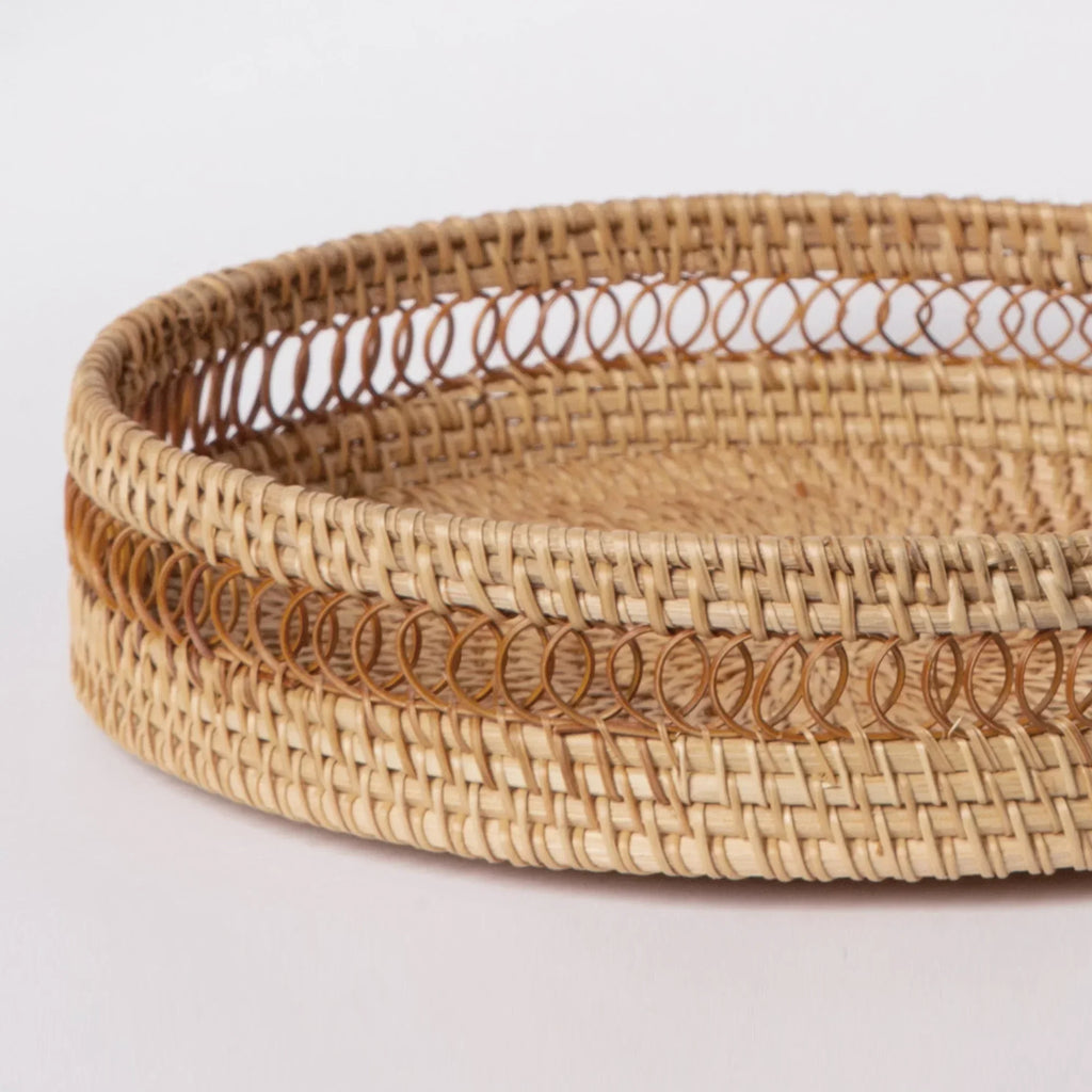 405 - Round Rattan Tray Porto Boutique