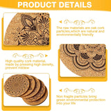 Set of 8-Piece Premium Cork Coasters House Of Avana