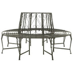 Roundabout Circular Outdoor Garden Tree Bench in Heavy Duty Grey Steel