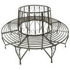 Roundabout Circular Outdoor Garden Tree Bench in Heavy Duty Grey Steel