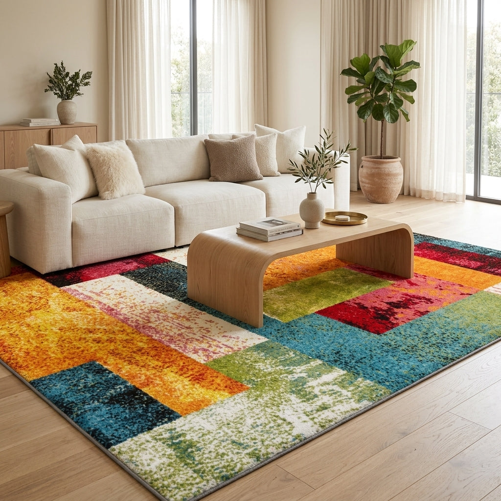 Modern Geometric Plush Ultra-Soft Multi-Use Rug