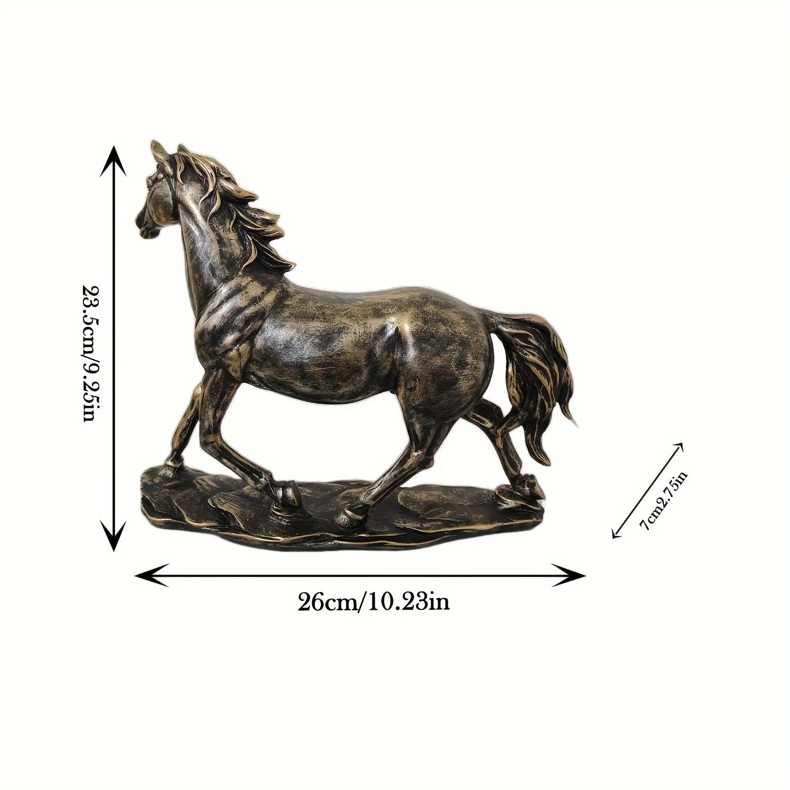 Abstract Horse Statue - Modern Black Sculpture, back view - House Of Avana