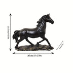 Abstract Horse Statue - Modern Black Sculpture, detail shot - House Of Avana