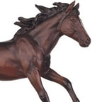 Galloping Horse Statue - Dark Brown Inch, side view - House Of Avana