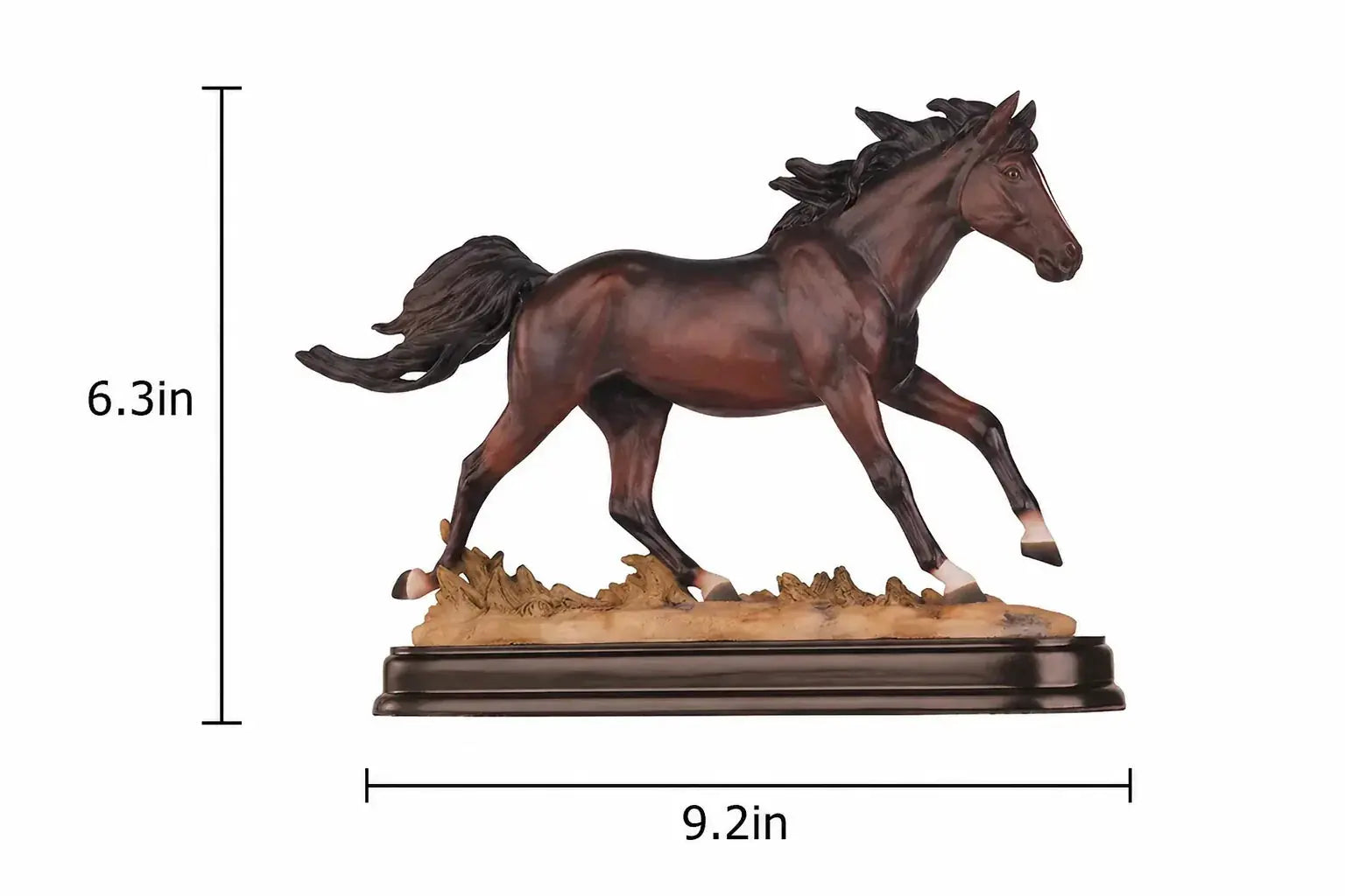 Running Horse Resin Sculpture Decorative Tabletop Accent