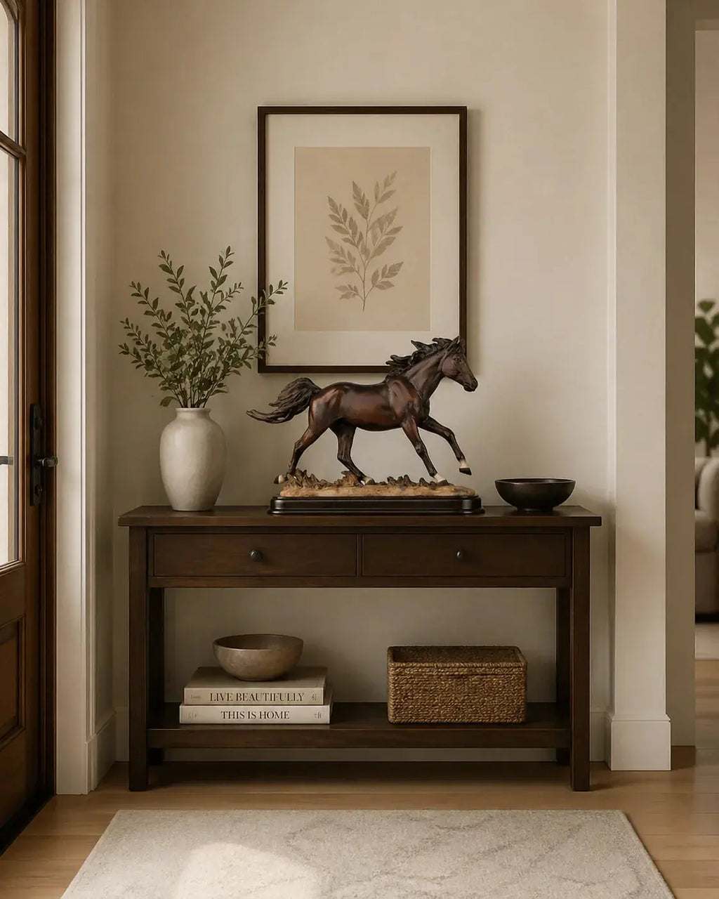 Running Horse Resin Sculpture Decorative Tabletop Accent