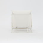 Garden Chair, Single Garden Chair, Aluminium Frame, White Cushions House Of Avana