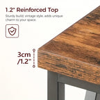 Rustic Brown And Black 70.9'' Extra Long Console Table, Industrial Sofa Table Behind Couch, 2 Tier Narrow Entryway Table with Storage Shelf, for Living Room House Of Avana
