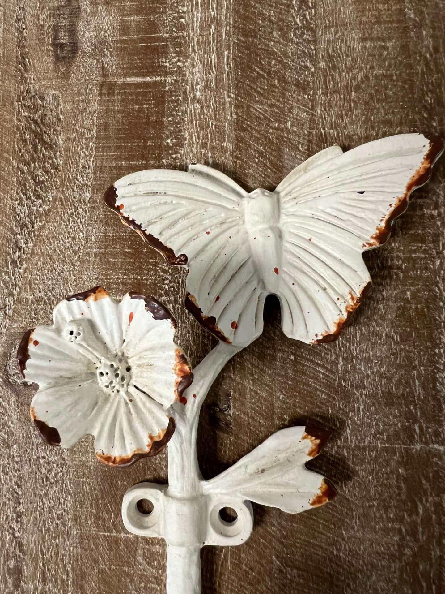 Rustic Cottagecore Butterfly Wall Hook Vintage Shopper