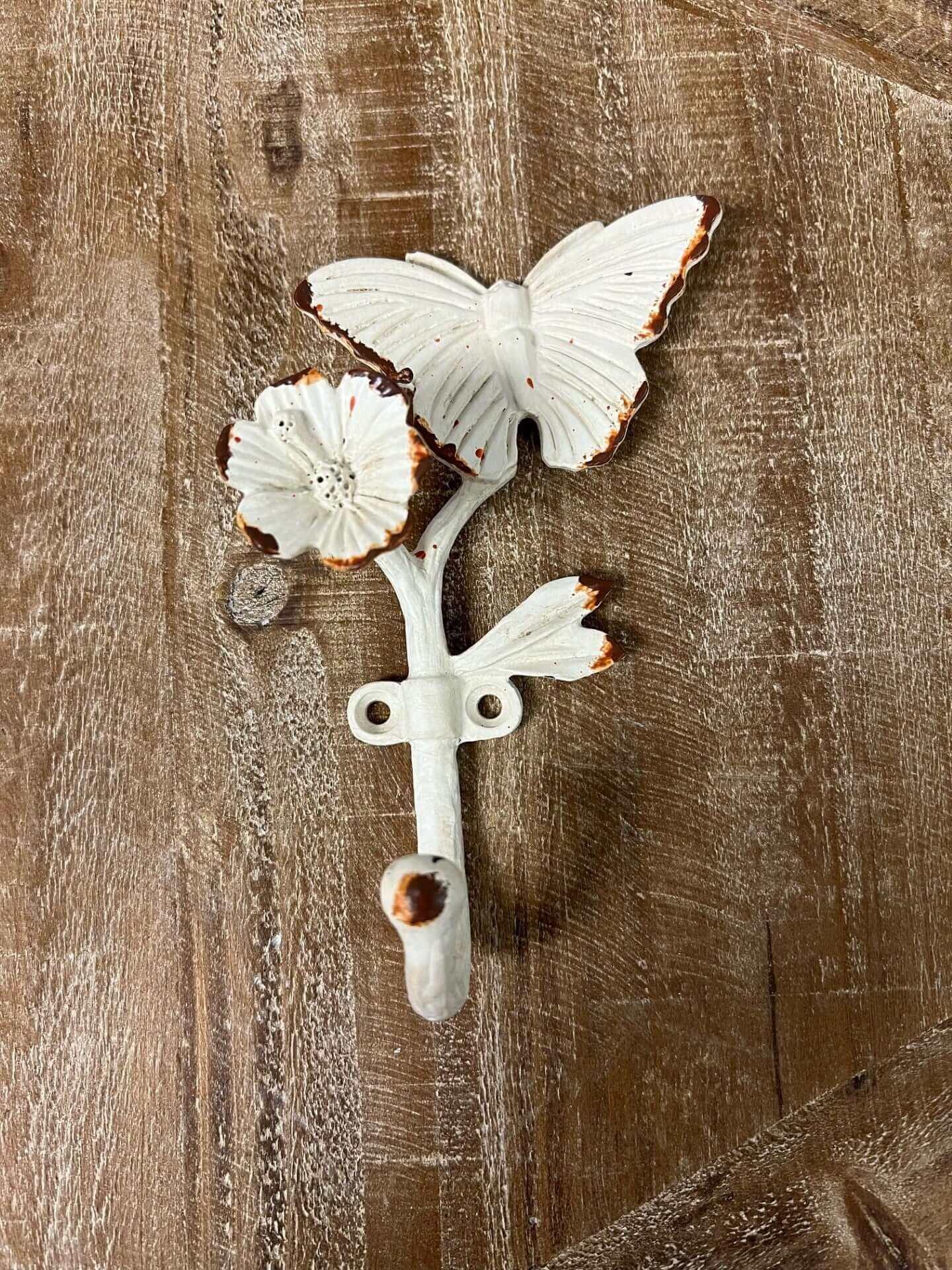 Rustic Cottagecore Butterfly Wall Hook Vintage Shopper