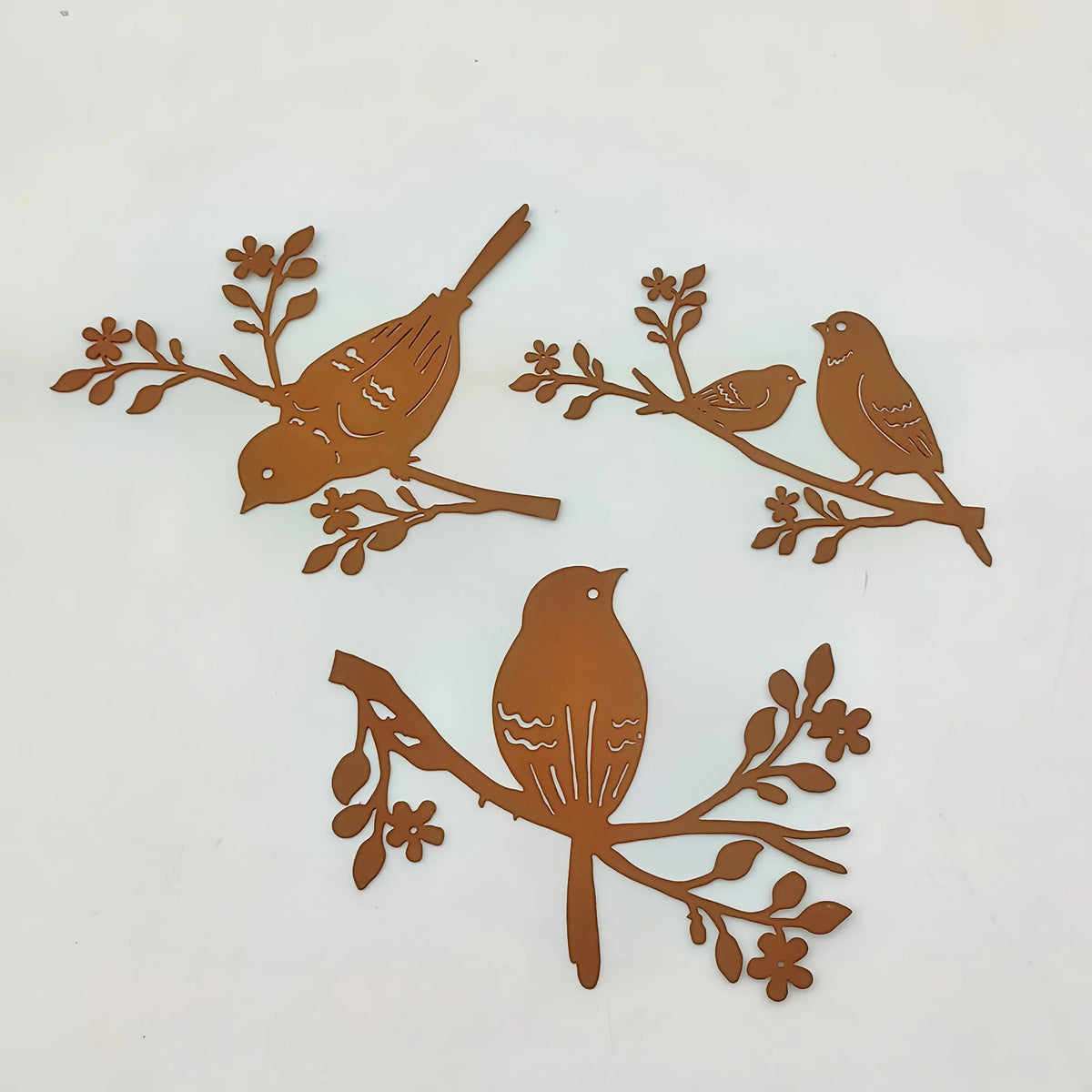 Rustic Metal Bird Wall Decor, 3d Silhouette, S Set, close-up view - House Of Avana [[SKU:HOA-WAL-412]]