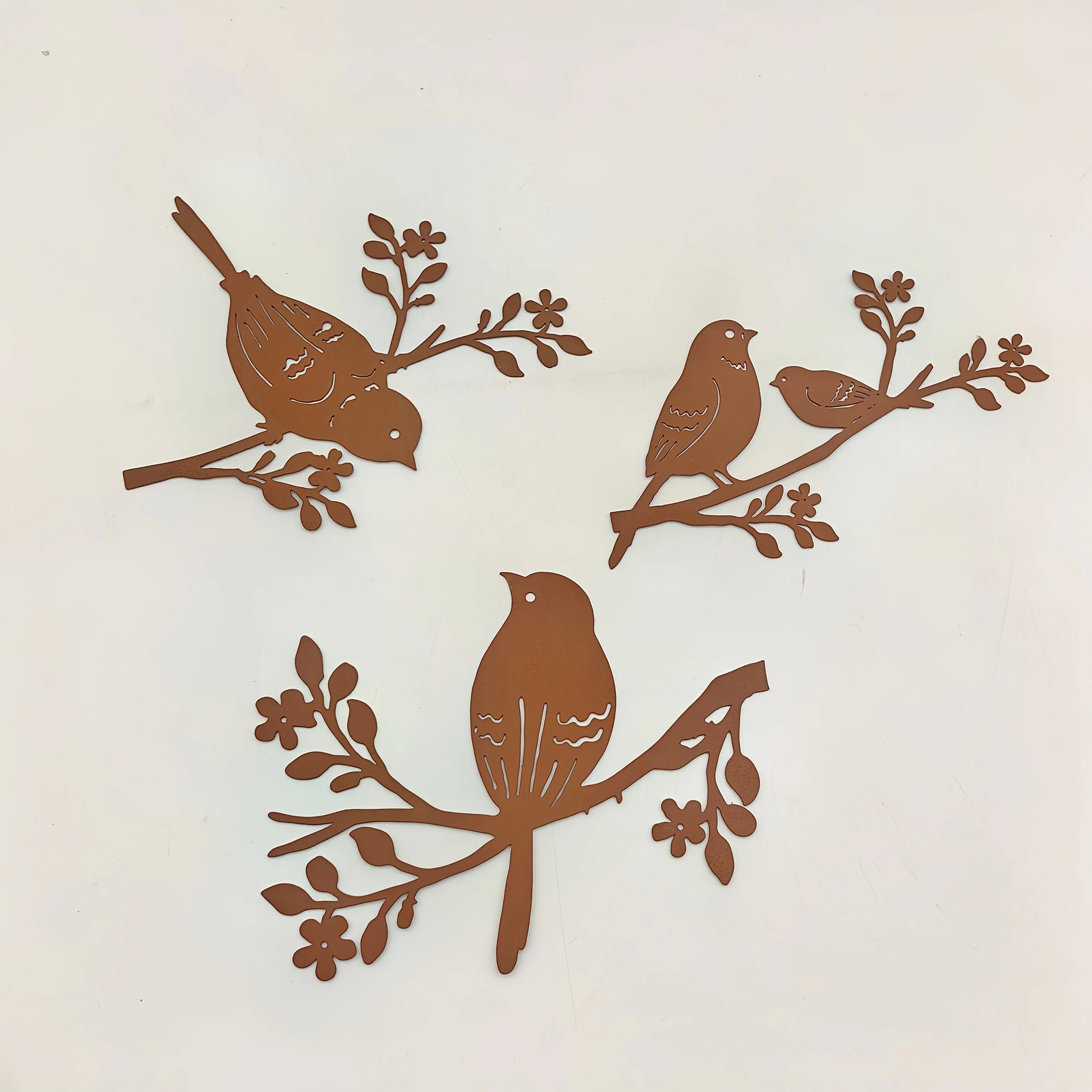 Rustic Metal Bird Wall Decor, 3d Silhouette, S Set, in-use display - House Of Avana