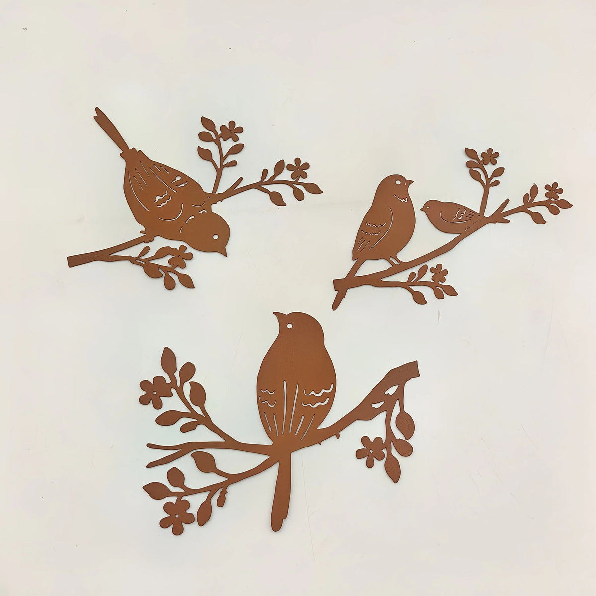 Rustic Metal Bird Wall Decor, 3d Silhouette, S Set, in-use display - House Of Avana [[SKU:HOA-WAL-412]]