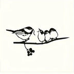 Delightful Birds Silhouette Metal Decoration - Rustic Farmhouse Garden Accent, Feeding Bird Animal Stump... - House Of Avana