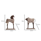 Creative Resin Ornaments the Horse Horse Simulated Animal Sculpture Wood Grain Road Handmade Arts Crafts... - House Of Avana