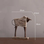 Creative Resin Ornaments the Horse Horse Simulated Animal Sculpture Wood Grain Road Handmade Arts Crafts... - House Of Avana